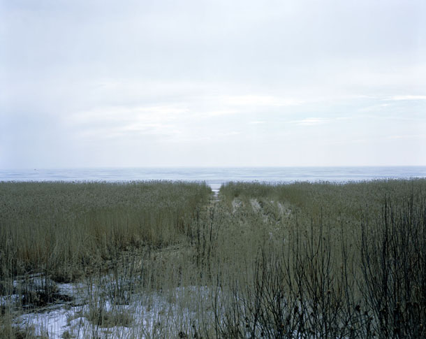 Yan Morvan. Ladoga Lake, St Petersburg, Russia. From "Battlefields". The road of life during WW2.