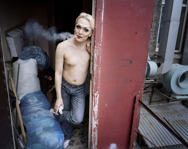 Rafal Milach. Vasya at the backstage of night club. From the series "7 Rooms"