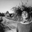 © Uģis Niedre. Baiba Niedre – the photographer’s daughter on the Midsummer Eve on the road leading to Brenguli house in Lades district, Limbazi region. 23.06.1992